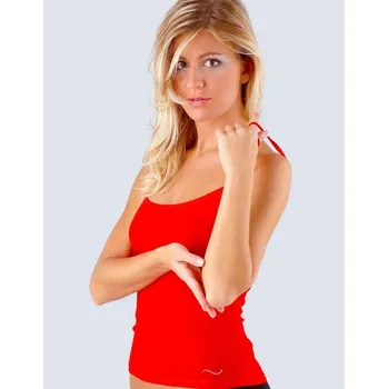 Dámská košilka, úzká ramínka, šité, jednobarevné Korálky 18999P - třešňová - 42/44