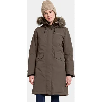 Dámský kabát Dámský zimní kabát Didriksons Erika mocha brown velikost L/40