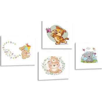 Obraz Dovido Set obrazů zvířátka pro děti