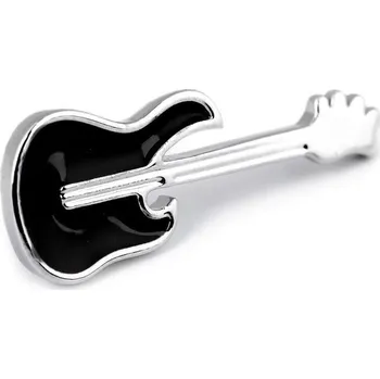 Brož Brož / odznak do klopy kytara, letadlo, knír - 1 černá kytara