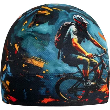 Čepice Funkční čepice Bruno - vzor 205 - modrá - cyklista - čepice na jaro / podzim S 50 - 52
