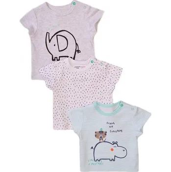 Kojenecké oblečení Tričko kojenecké s krátkým rukávem 3pack, Minoti, Koala 3, bílá - 68/74 | 6-9m