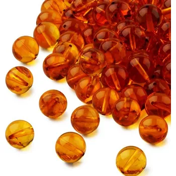 Přívěsek Jantarový korálek kulatý 8 mm koňak