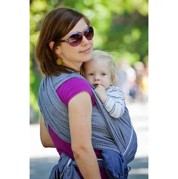 Šátek na nošení dítěte Šátek Storchenwiege Leo černobílý - délka 4,1m