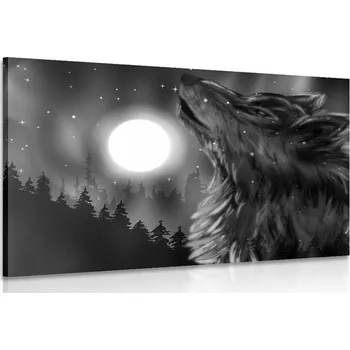Obraz Dovido 110 x 110 cm s rámem plátno vlčí měsíc