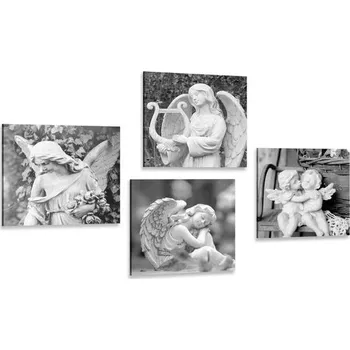 Obraz Dovido Set obrazů nebeský klid v černobílém provedení