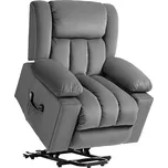 HOMCOM TV křeslo se stojánkem Elektrické polohovací křeslo s masážní/vyhřívací/naklápěcí funkcí, TV křeslo s držákem nápojů, úložným prostorem, USB porty a dálkovým ovládáním, samet, tmavě šedé | Aosom