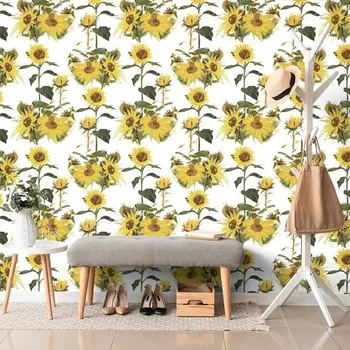 Tapeta Dovido Samolepící tapeta slunečnice na bílém pozadí