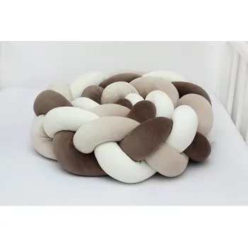 Příslušenství pro dětskou postel a kolébku Scamp Mantinel do postýlky cop (Béžová-hnědá-máslová) - 210 cm