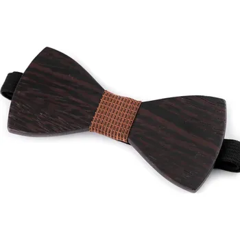 Kravata Dřevěný motýlek - 14 hnědá kávová hnědá