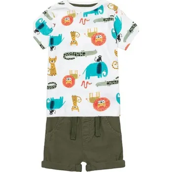 Chlapecký set - košile a kraťasy, Minoti, Planet 7, khaki - 62/68 | 3-6m
