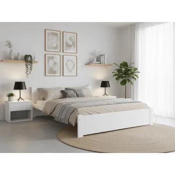 Postel IKAROS 160 x 200 cm, bílá Rošt: S lamelovým roštem, Matrace: Matrace Deluxe 10 cm