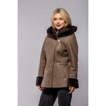 Dámský kožich Dámský šedý kožich INESS Velikost M