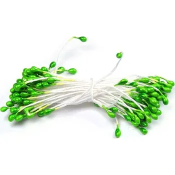 umělá květina Pestíky lesklé - zelená 80 ks - Maramisa