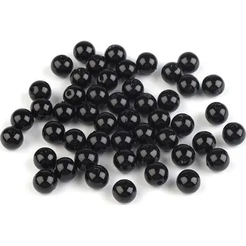 Korálek Plastové voskové korálky / perly Glance Ø8 mm 10g - F75 černá