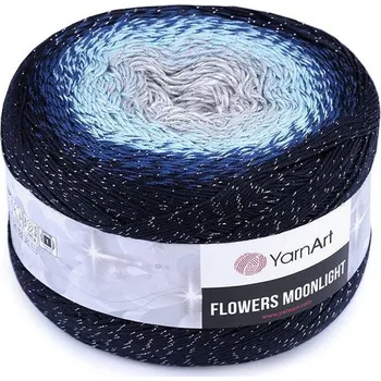 Galanterie Flowers Moonlight 260 g Pletací příze - 4 (3261) šedá sv. modrá