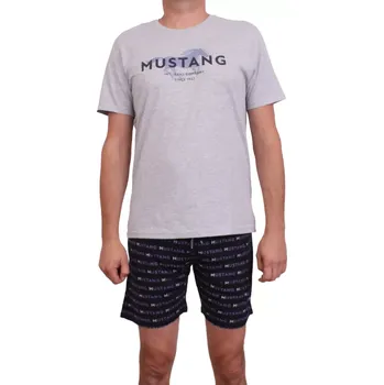 Pánské pyžamo Pánské pyžamo Mustang 4251-6000 šedý melír velikost XXL