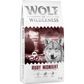 Pro psa 12kg Wolf of Wilderness "Ruby Midnight" hovězí a králičí - bez obilovin granule pro psy
