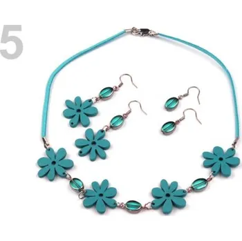Náhrdelník Náhrdelník a 2ks náušnice FLOWER DESIGN STOKLASA (1 sada) - 5 tyrkys sv.