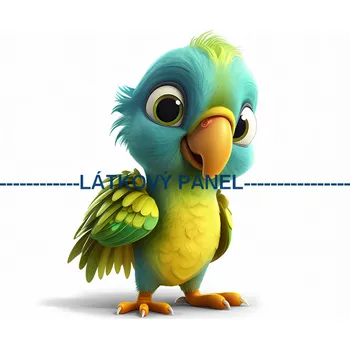 Látkový panel - Papoušek - PT-19 Velikost: 20x20cm, Materiál: Kočárkovina