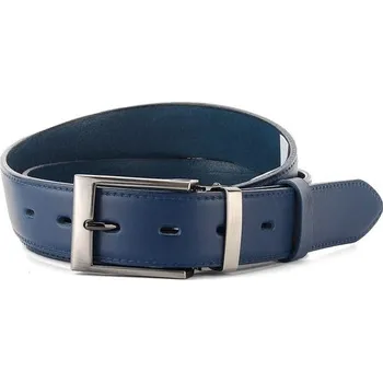 Opasek Kožený opasek modrý s leštěnou sponou 32 mm - 115 | P608019