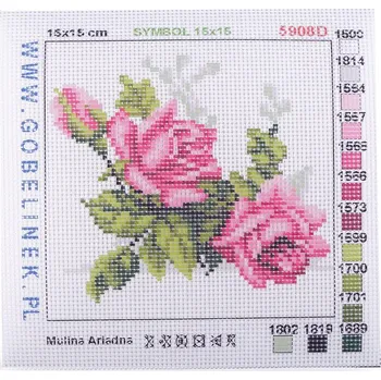 Vyšívací předloha 15x15 cm - 9 viz foto růže