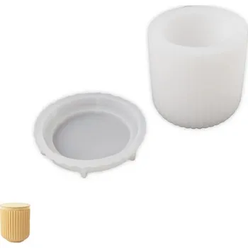 kreativní sada Manumi Silikonová forma pro kreativní hmoty vroubkovaná nádoba s víčkem 76x80mm