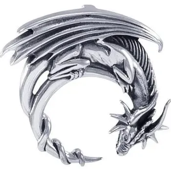 Přívěsek NOČNÍ DRAK stříbrný přívěsek, lunula