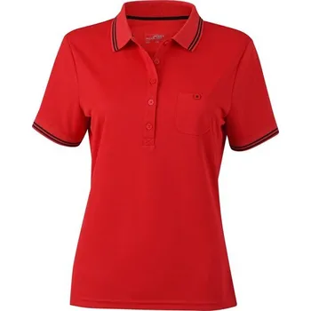Dámské tričko James & Nicholson (Daiber) Dámská sportovní polokošile JN701 - Červená / černá | 2XL