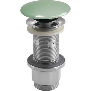 Umyvadlová výpust 5/4“, click-clack, betonová zátka, 10-80mm, zelená pololesk