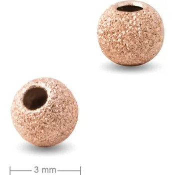 Přívěsek Stříbrný korálek stardust 3 mm pozlacený 18K růžovým zlatem