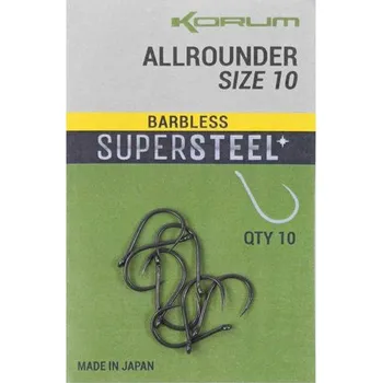 Rybářský háček Korum Háčky Supersteel Allrounder Hooks Barbless 10ks - vel. 14