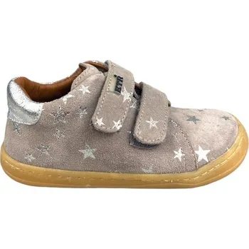 Dívčí baleríny Dětská celoroční barefoot obuv KTR - stříbrné hvězdičky - 30