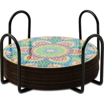 kreativní sada Diamantové malování sada kovový stojan se 6 podtácky