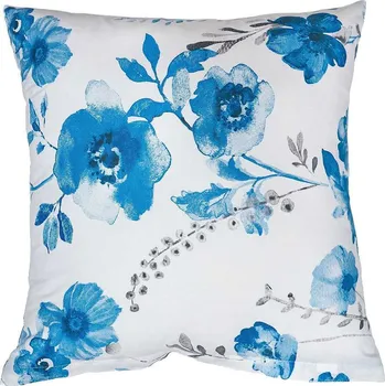 DADKA VRACOV Povlak na polštář bavlna Kvítí modré na bílém Rozměr: 40x50