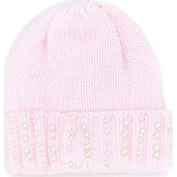 Čepice Růžová čepice s perličkami