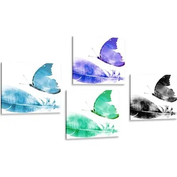 Obraz Dovido Set obrazů barevné motýly