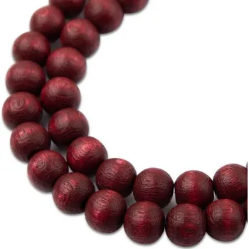 Dětské navlékací korálky Manumi české dřevěné korálky 8 mm mahagon