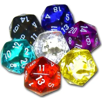 Příslušenství k deskovým hrám Chessex Kostka 20 stran průhledná