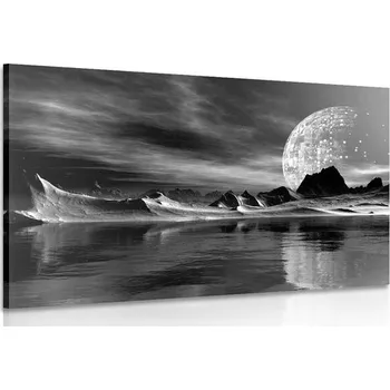 Obraz Dovido Obraz futuristická krajina v černobílém provedení