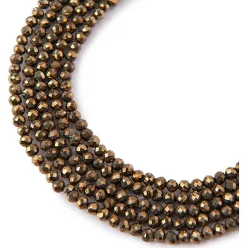 Dětské navlékací korálky Korálky z minerálu Pyrit 3 mm broušené