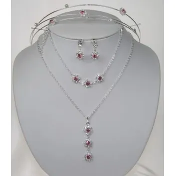 Souprava šperků Soupravy bižuterie - Lehké štrasové šperky - 5804-0022+5802-0096+5803-0042+5806-0035 - Rosa Preciosa, krystal - stříbro