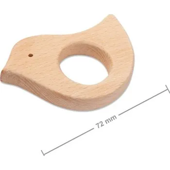Hračka pro kojence Dřevěné kousátko ptáček 72 mm