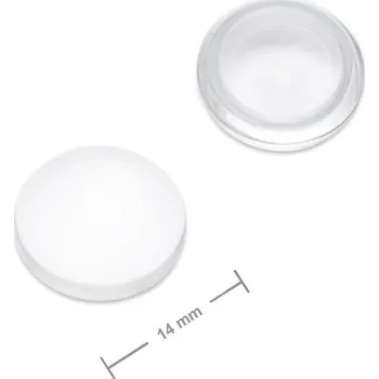 Korálek Skleněný kabošon 14 mm transparentní