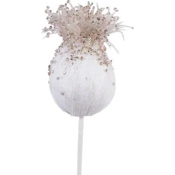 umělá květina Vánoční makovice růžová 12x50cm