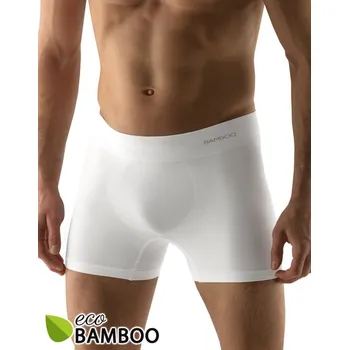Boxerky Pánské boxerky s delší nohavičkou, bezešvé, Eco Bamboo 54005P - bílá - XL/XXL