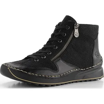 Dámské kozačky Rieker šněrovací kotník se zipem černý 51517-00 - 40 | P678279