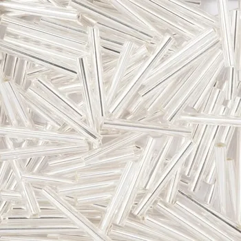 Korálek PRECIOSA ORNELA Korálky PRECIOSA skleněné trubičky rovné 20 mm stříbrné