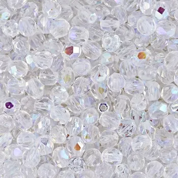 Dětské navlékací korálky Manumi české broušené korálky 4 mm Crystal AB