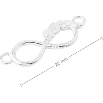 Přívěsek Stříbrný spojovací díl nekonečno s peřím 22 mm